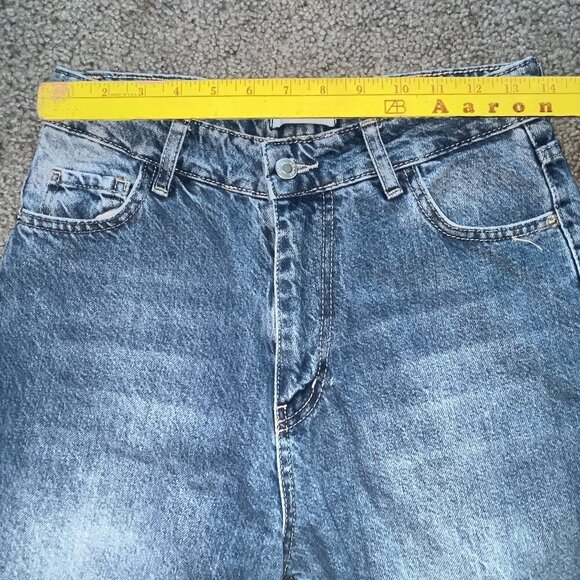 VOVK DENIM BLUE JEANS- FROM UKRAINE  HIGH WAIST  WIDE LEG - SIZE MEDIUM W28XL28 - Picture 4 of 13